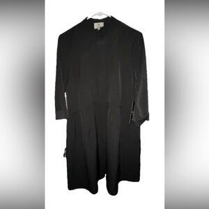 Tuckernuck Black Stretch Crepe Royal Shirt Dress sz M Mini Half Sleeve NWT